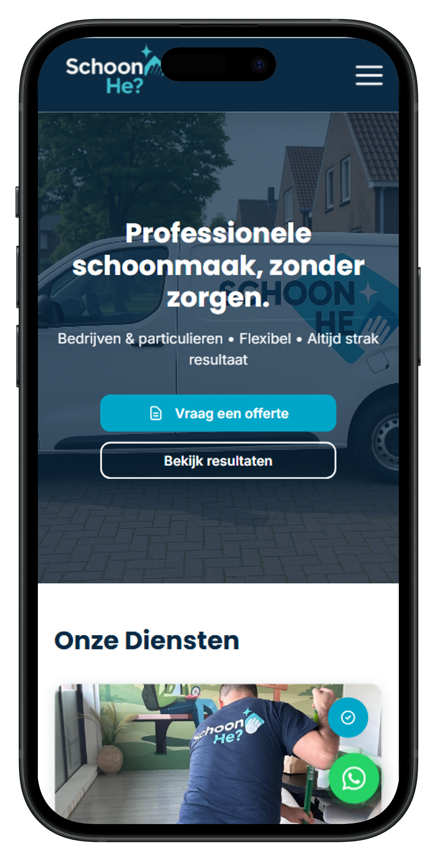 Website mockup mobiel
